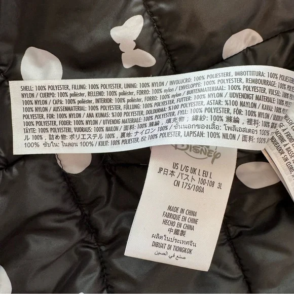 Disney Minnie Mouse Polka Dot Reversible Puffer Coat Size Large - Picture 7 of 8